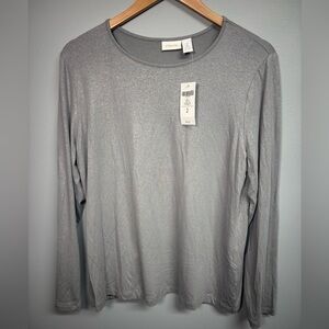 Chico's Metallic Gray Top